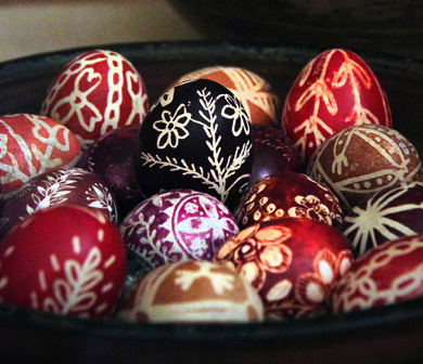 Hungarian Easter eggs at the Museum of Ethnography, Budapest