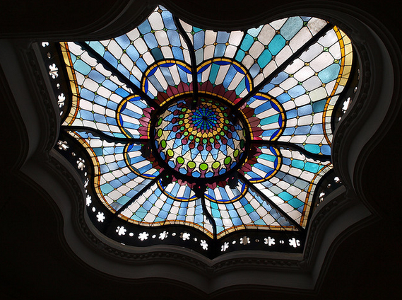 Painted Glass roof in the Art Nouveau Museum of Applied Arts, Budapest